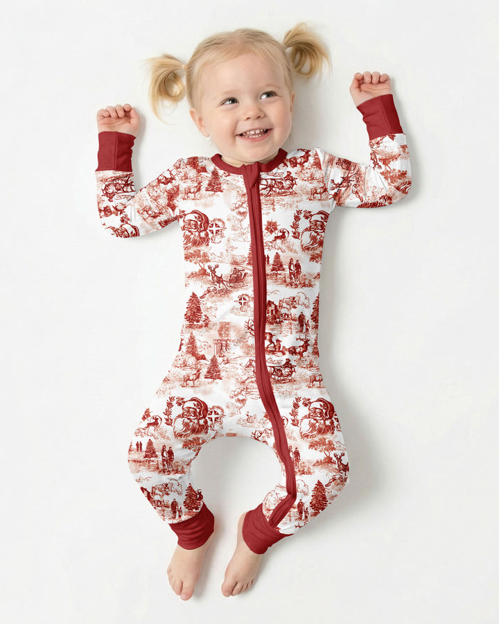 Merry Christmas Toile  Bamboo Convertible Zippy