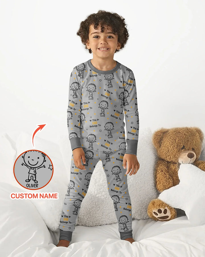 Zweiteiliges Langarm-Pyjama-Set mit Sommerfrüchten