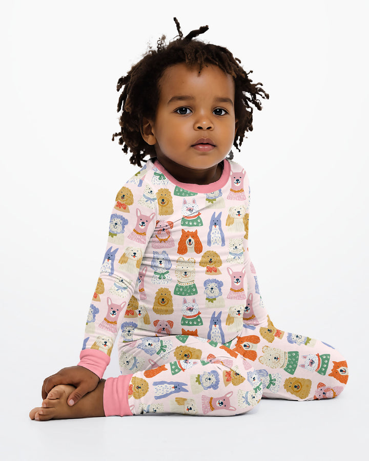 Puppy Portrait Bamboo Two Piece Long Sleeve Pajama Set