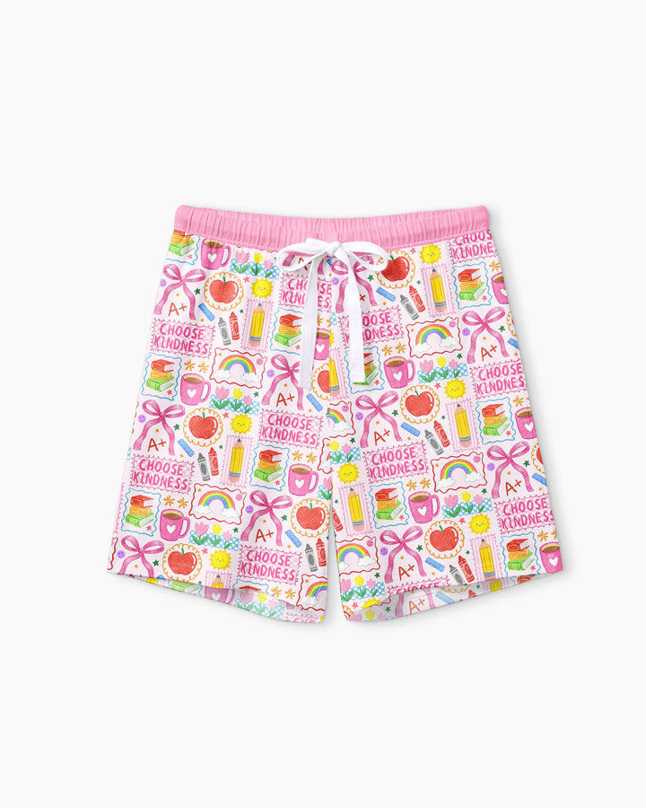 Kindness School Girl Bamboo Women Short Sleeve Short Pajama Set