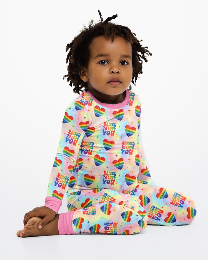 Raised To Love You Bamboo Two Piece Long Sleeve Pajama Set