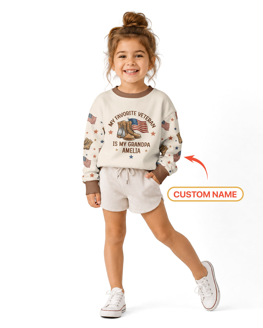 My Favorite Veteran Is My Grandpa Bamboo Crewneck Sweatshirt