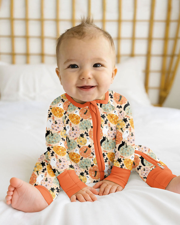 Floral Pumpkin Ghost Halloween Bamboo Convertible Zippy