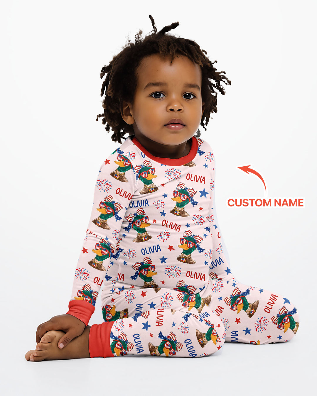 Zweiteiliges Langarm-Pyjama-Set mit Sommerfrüchten
