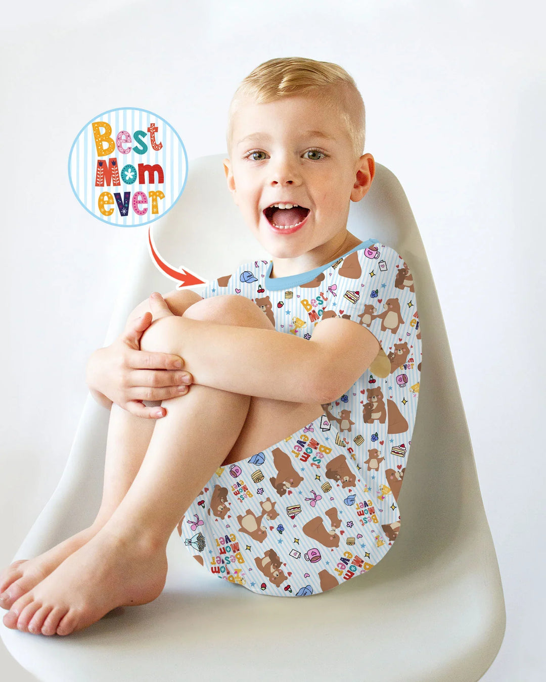 Mejor mamá oso de la historia, conjunto de pijama de dos piezas de bambú a juego con la familia, de manga corta y pantalón corto