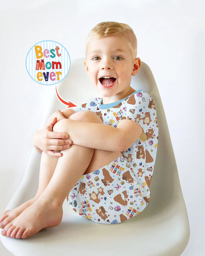 Mejor mamá oso de la historia, conjunto de pijama de dos piezas de bambú a juego con la familia, de manga corta y pantalón corto