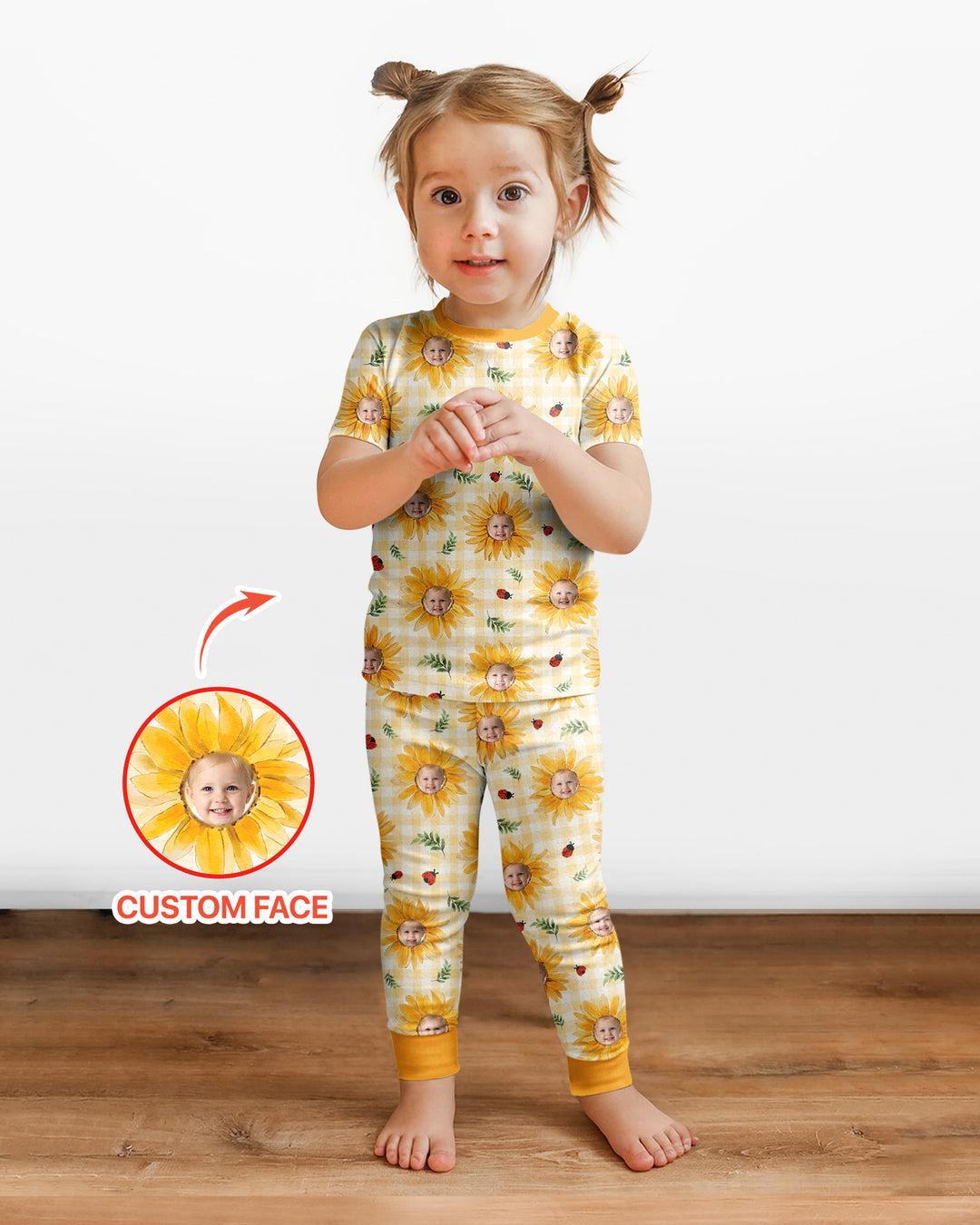 Conjunto de pijama de dos piezas de bambú de manga corta, plantilla personalizada