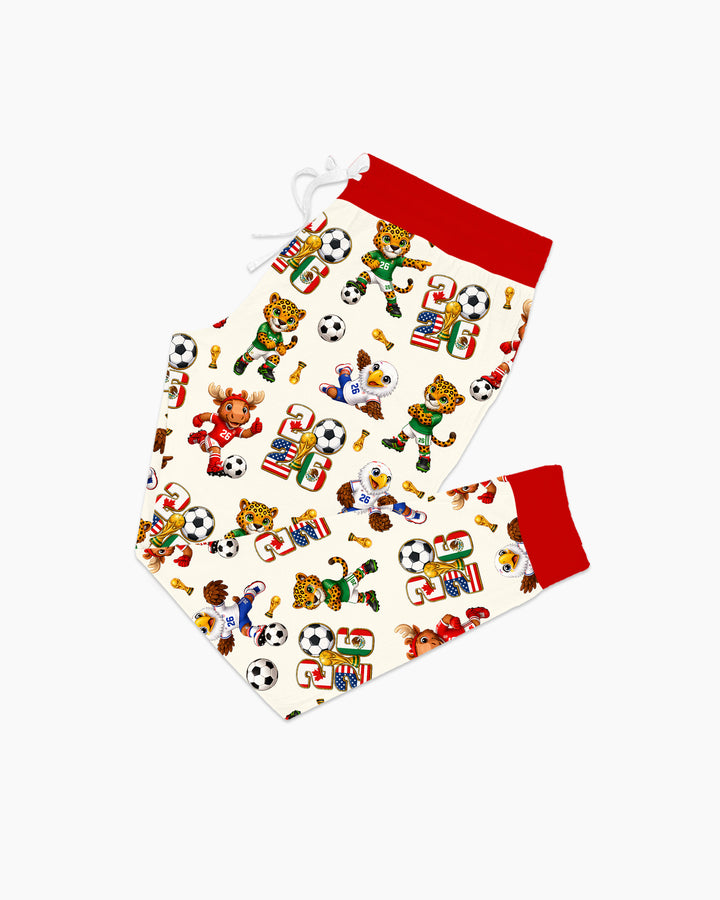 Cute Soccer Mascots USA CAN MEX Bamboo Women Pajama Set