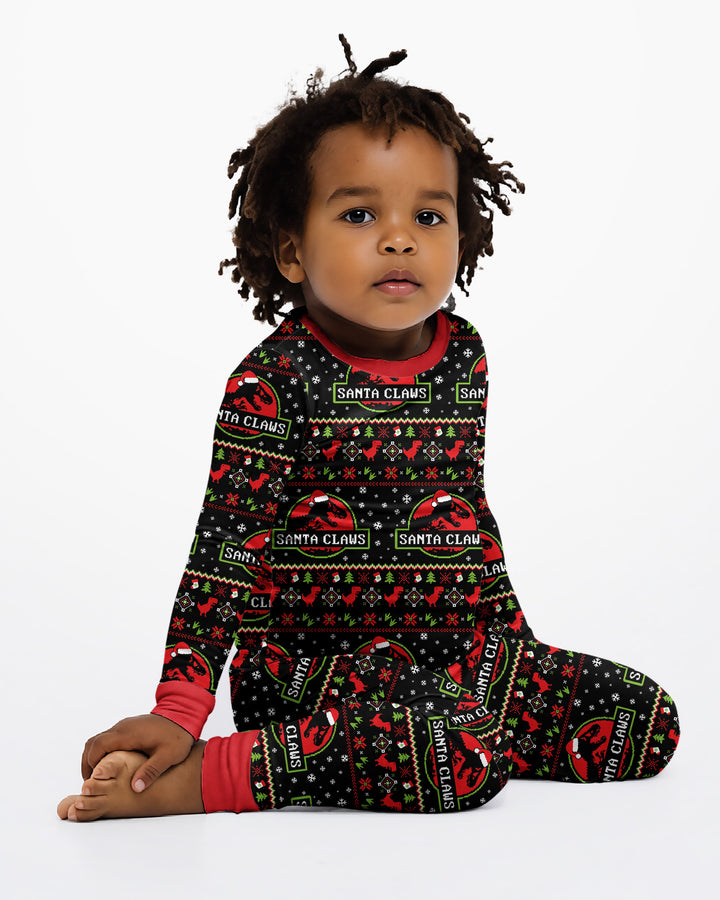 Santa Claws Christmas Bamboo Two Piece Long Sleeve Pajama Set