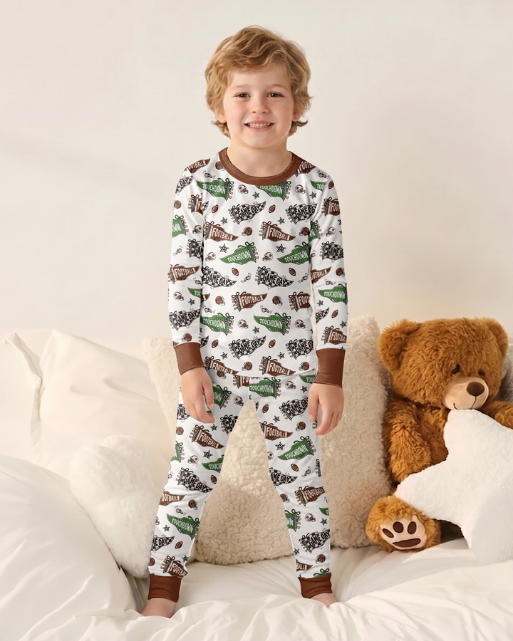 Touchdown Season Bamboo Two Piece Long Sleeve Pajama Set
