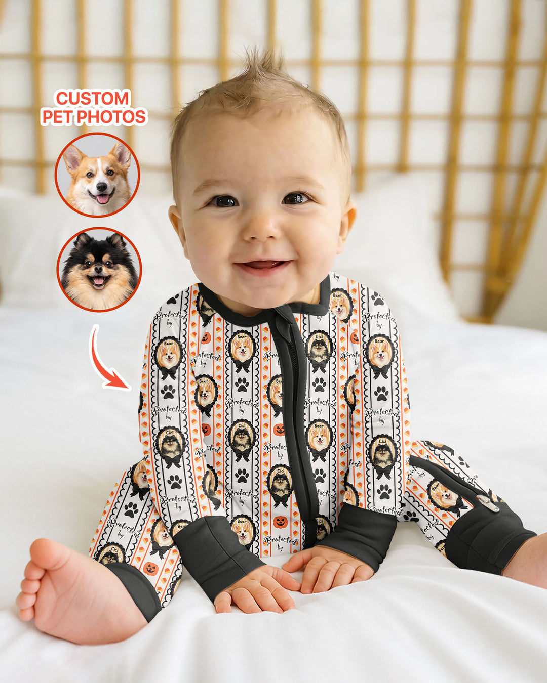 Custom Pet Photos Spooky Protector Bamboo Convertible Zippy