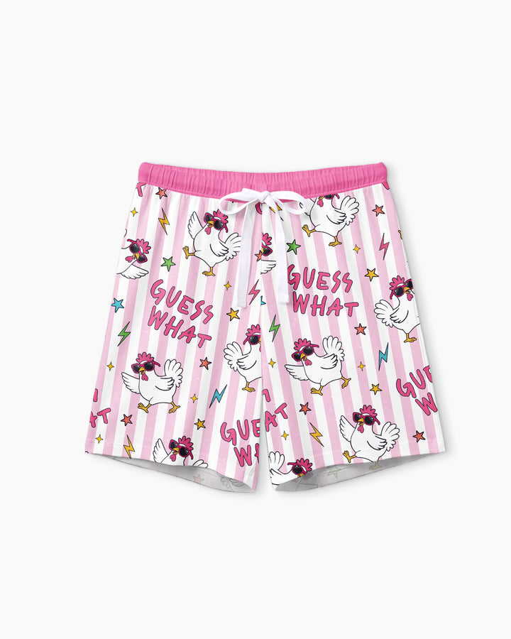 Guess What? Chicken Butt! Bamboo Women Short Sleeve Short Pajama Set