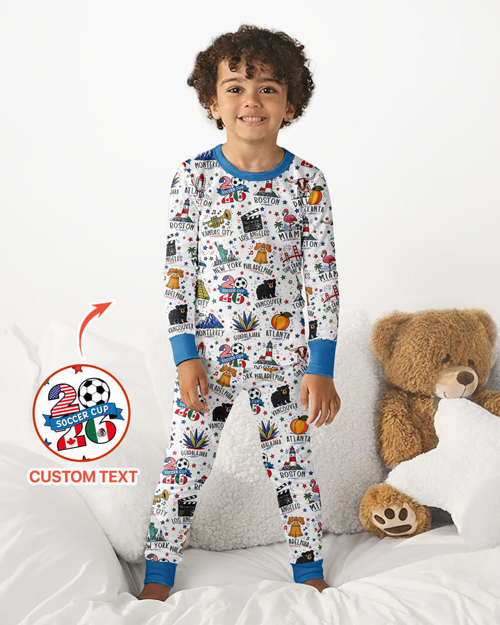 2026 Soccer Cup Host Citties Bamboo Two Piece Long Sleeve Pajama Set
