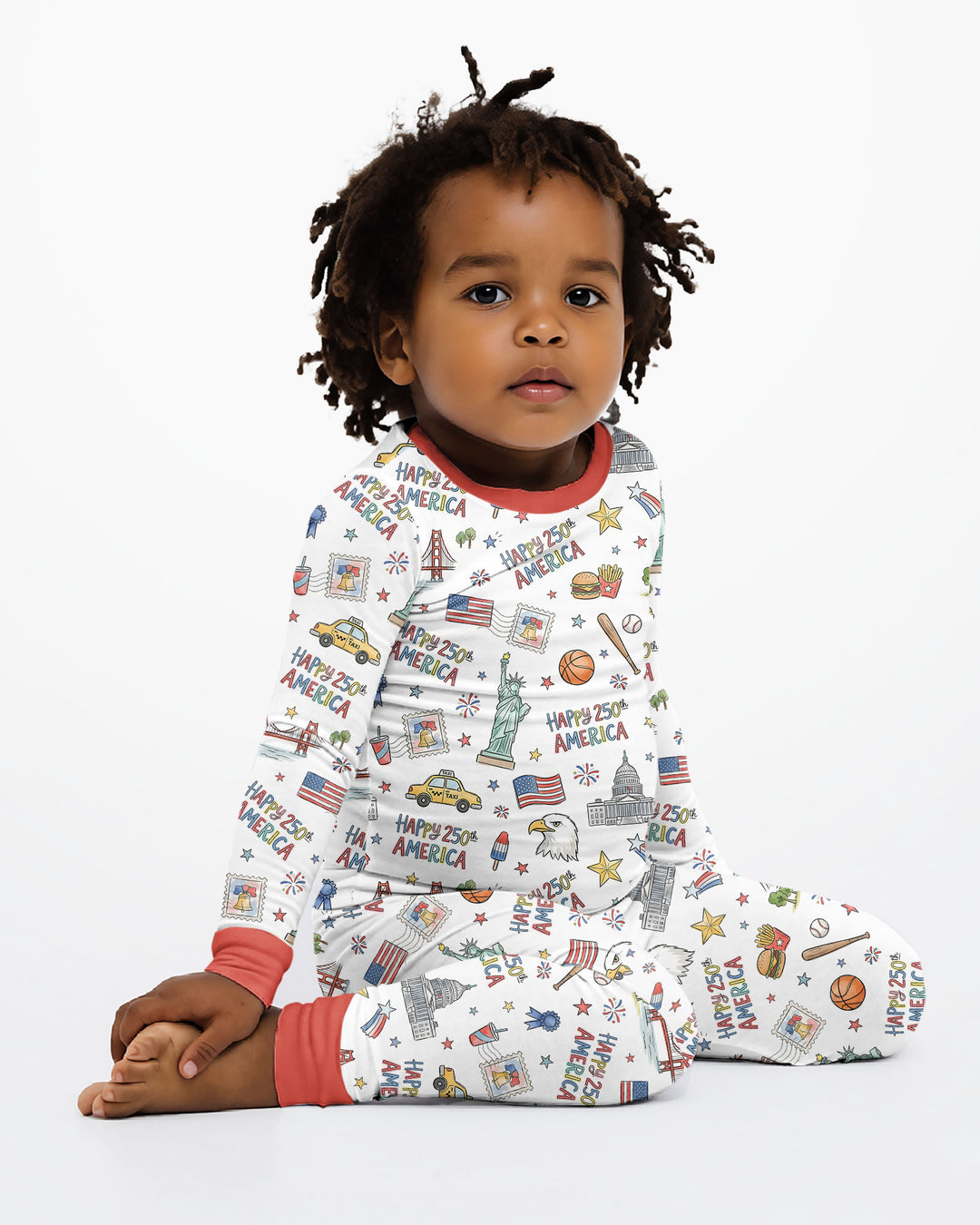 Zweiteiliges Langarm-Pyjama-Set mit Sommerfrüchten