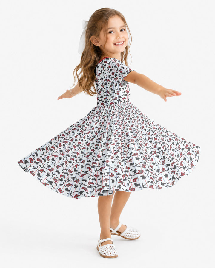 Hockey Rink Bamboo Twirl Dress