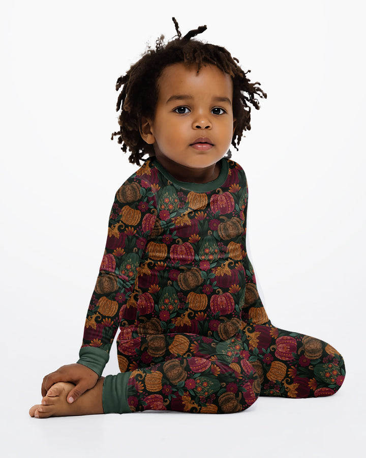 Velvet Pumpkins Bamboo Two Piece Long Sleeve Pajama Set