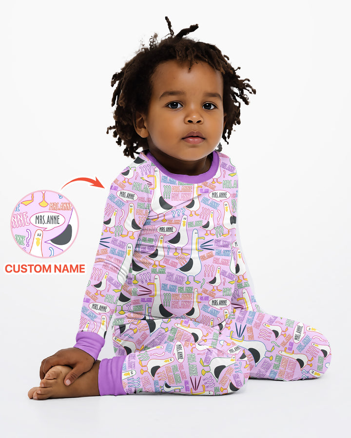 Conjunto de pijama de dos piezas de bambú con mangas largas, plantilla PERSONALIZADA