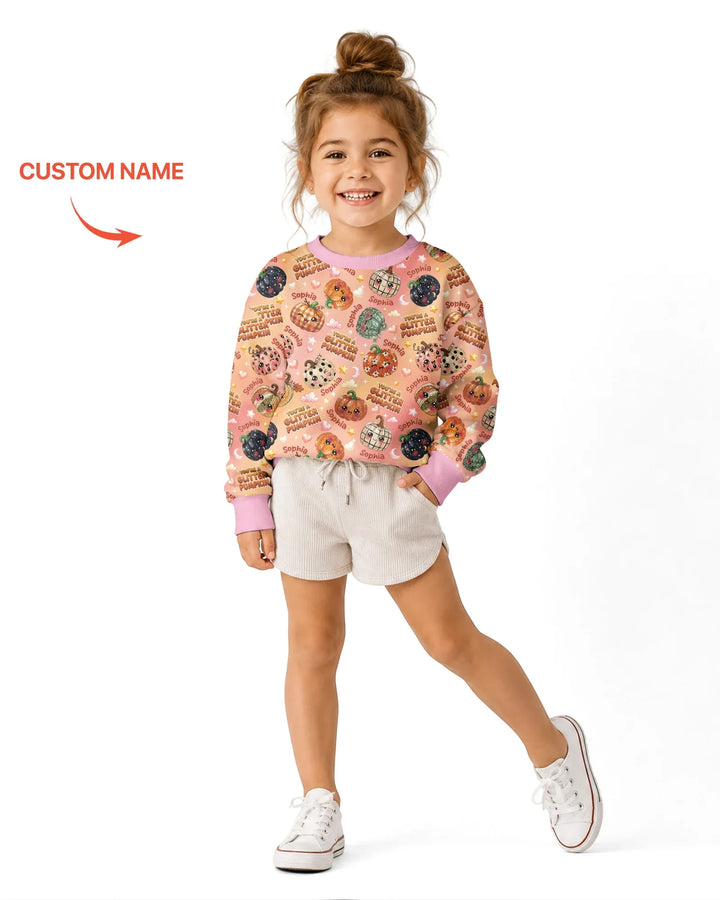 Custom Name You're A Glitter Pumpkin Bamboo Crewneck Sweatshirt