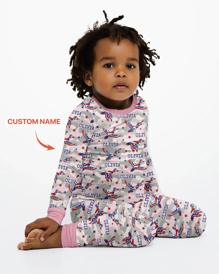 Zweiteiliges Langarm-Pyjama-Set mit Sommerfrüchten