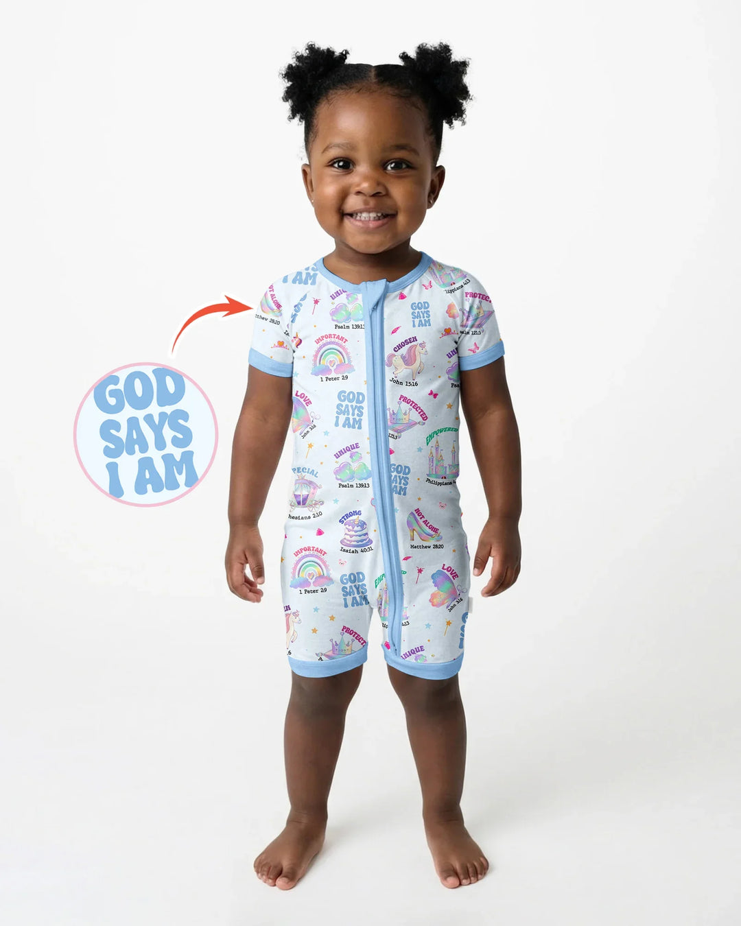 God Says I Am Girl Bamboo Shorty Zippy