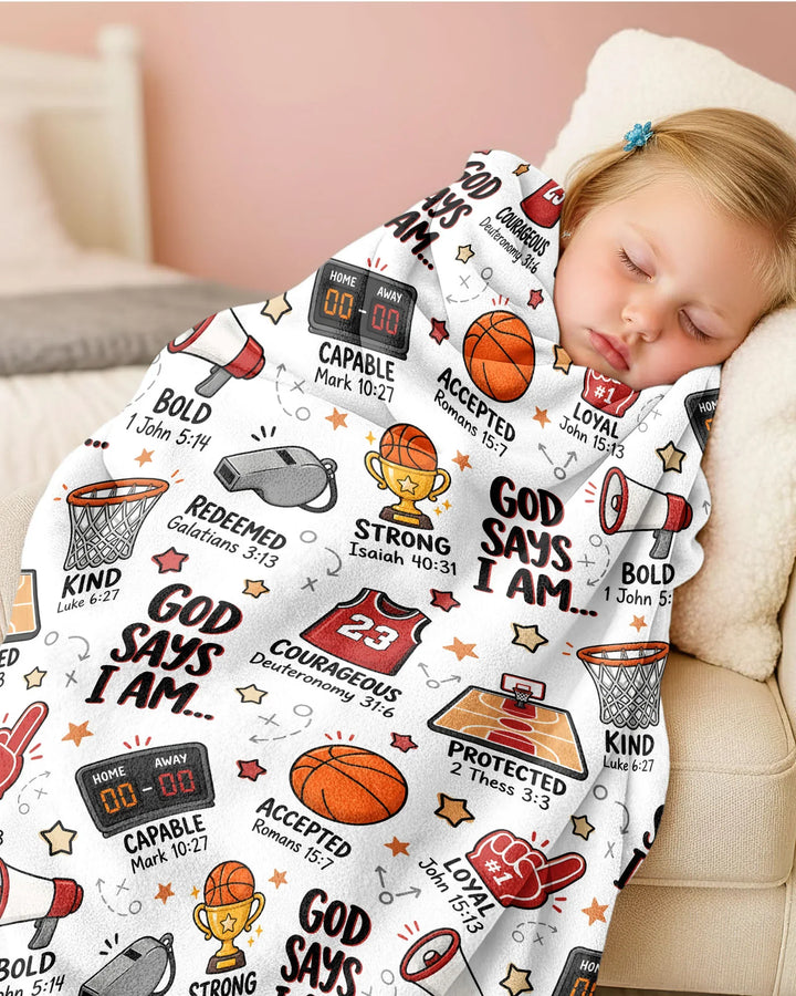 Basketball God Says I Am Bamboo Blanket