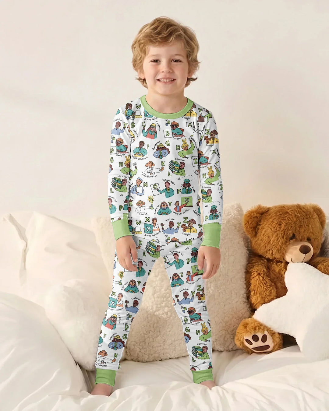 Conjunto de pijama de dos piezas de bambú de manga larga