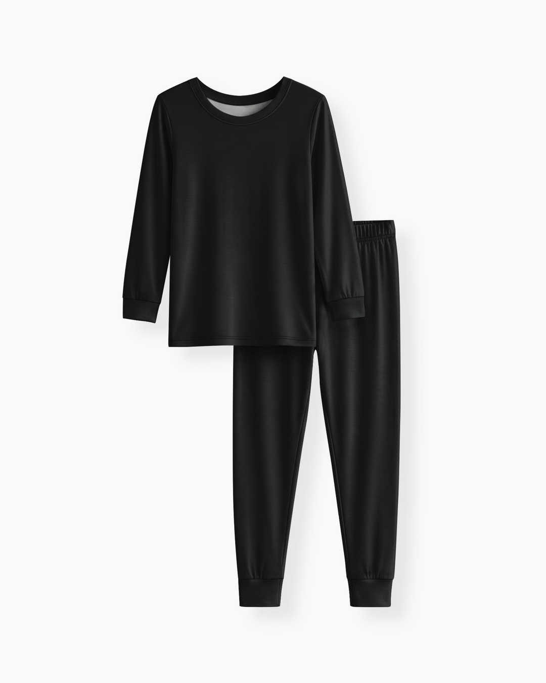 Solid Color Bamboo Two Piece Long Sleeve Pajama Set