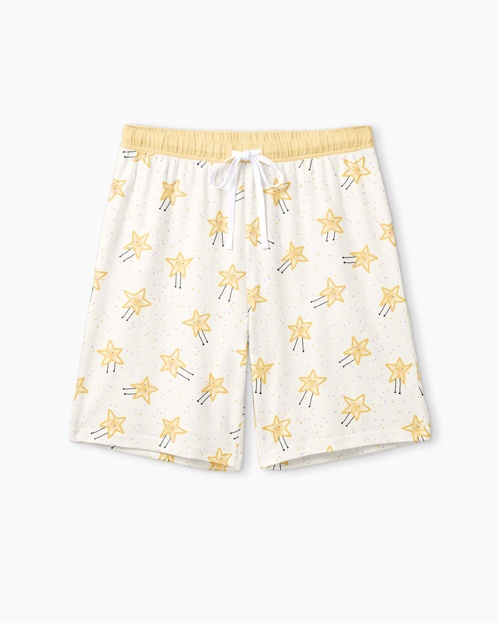 Happy Little Stars Family Matching Bamboo Men Short Sleeve Short Pajama Set