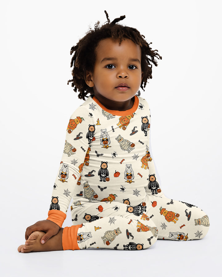 Retro Trick Or Treat Bamboo Two Piece Long Sleeve Pajama Set