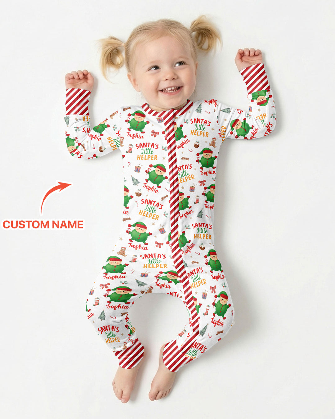 Custom Name Santa's Little Helper Bamboo Convertible Zippy