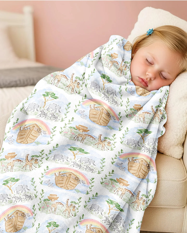 Noah And The Ark Bamboo Blanket