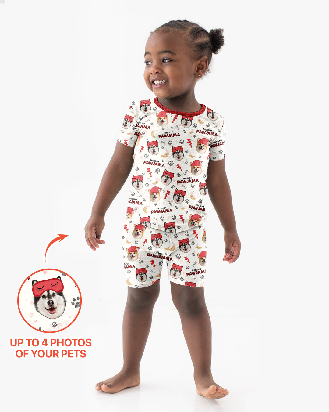 Custom Pet Photo This Is My Pawjama Bamboo Two Piece Short Sleeve Shorts Pajama Set