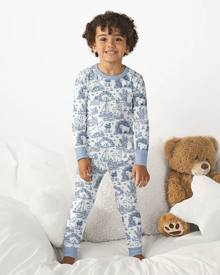 Conjunto de pijama de dos piezas de bambú de manga larga