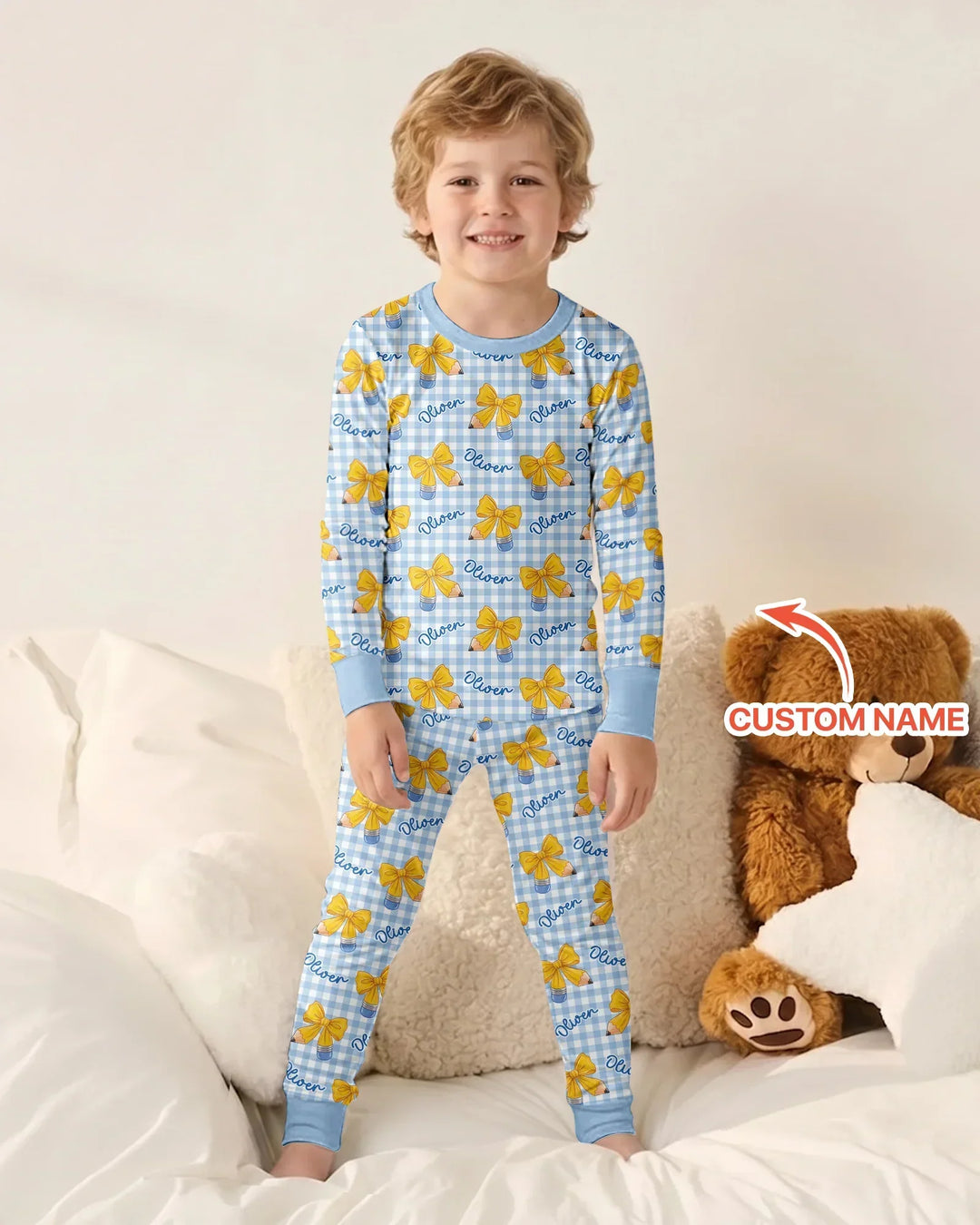 Coquette Back To School Bamboo Two Piece Long Sleeve Pajama Set