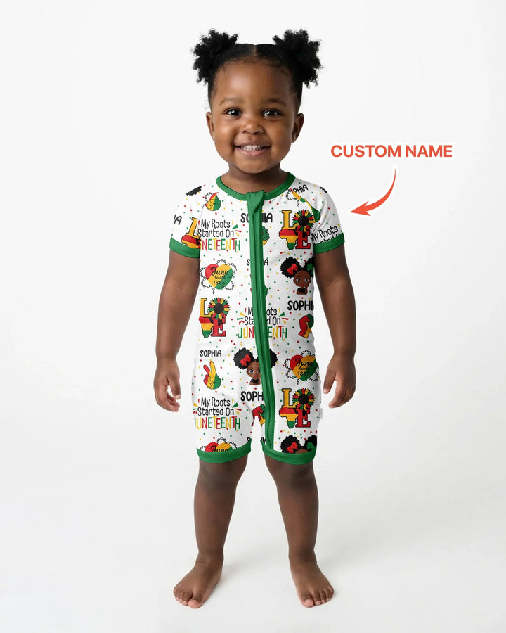 Custom Name My Roots Started On Juneteenth Bamboo Shorty Zippy