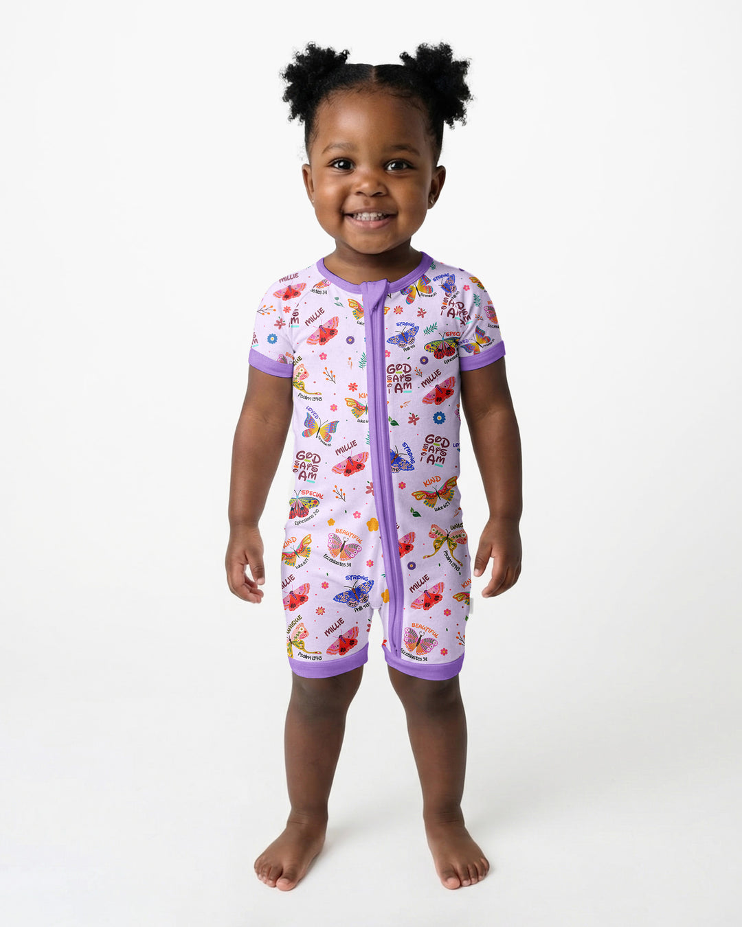 Custom Name God says I am Butterfly Bamboo Shorty Zippy