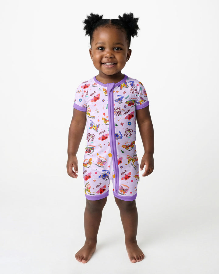 Custom Name God says I am Butterfly Bamboo Shorty Zippy