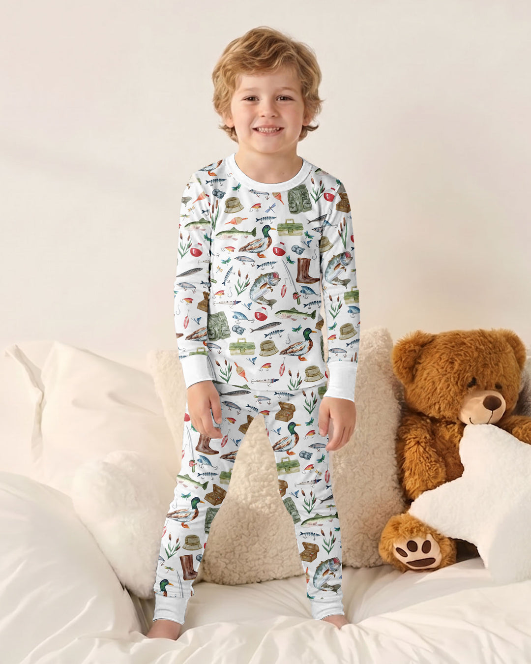 Daddy's Fishing Buddy Daddy& Me Matching Bamboo Two Piece Long Sleeve Pajama Set