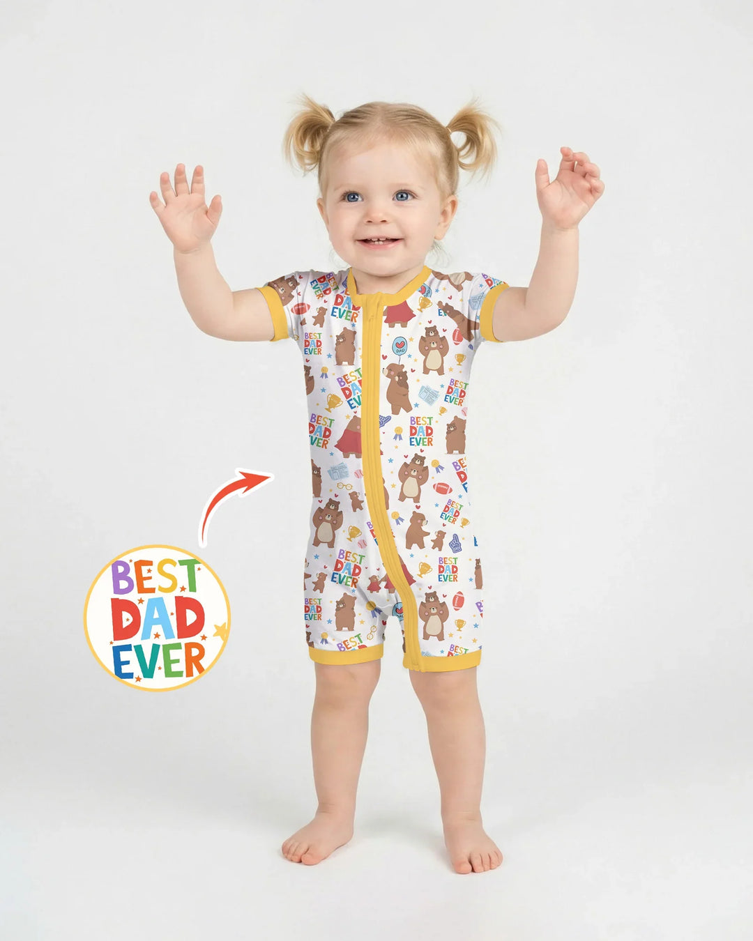 Best Daddy Bear Ever Family Matching Bamboo Shorty Zippy