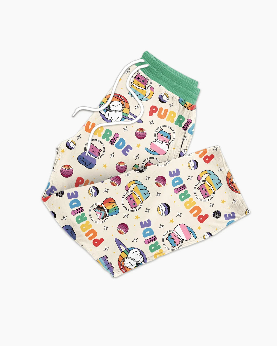 Rainbow Space Cats Family Matching Bamboo Men's Pajama Set