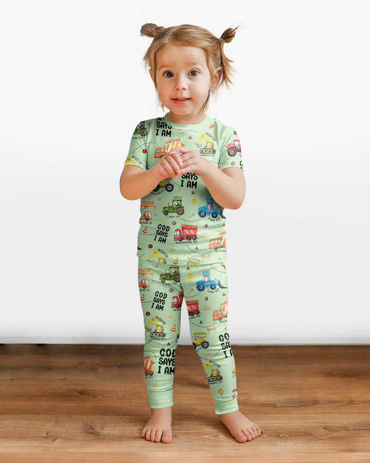God Says I Am Bamboo Two Piece Short Sleeve Pajama Set