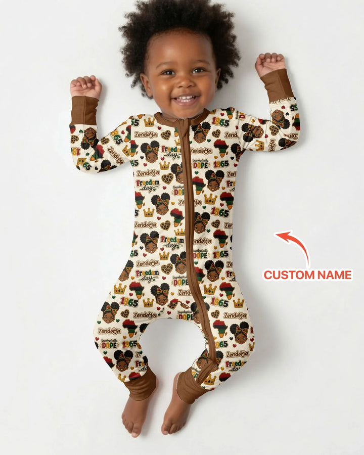 Custom Name Juneteenth Unapologetically Dope Bamboo Convertible Zippy