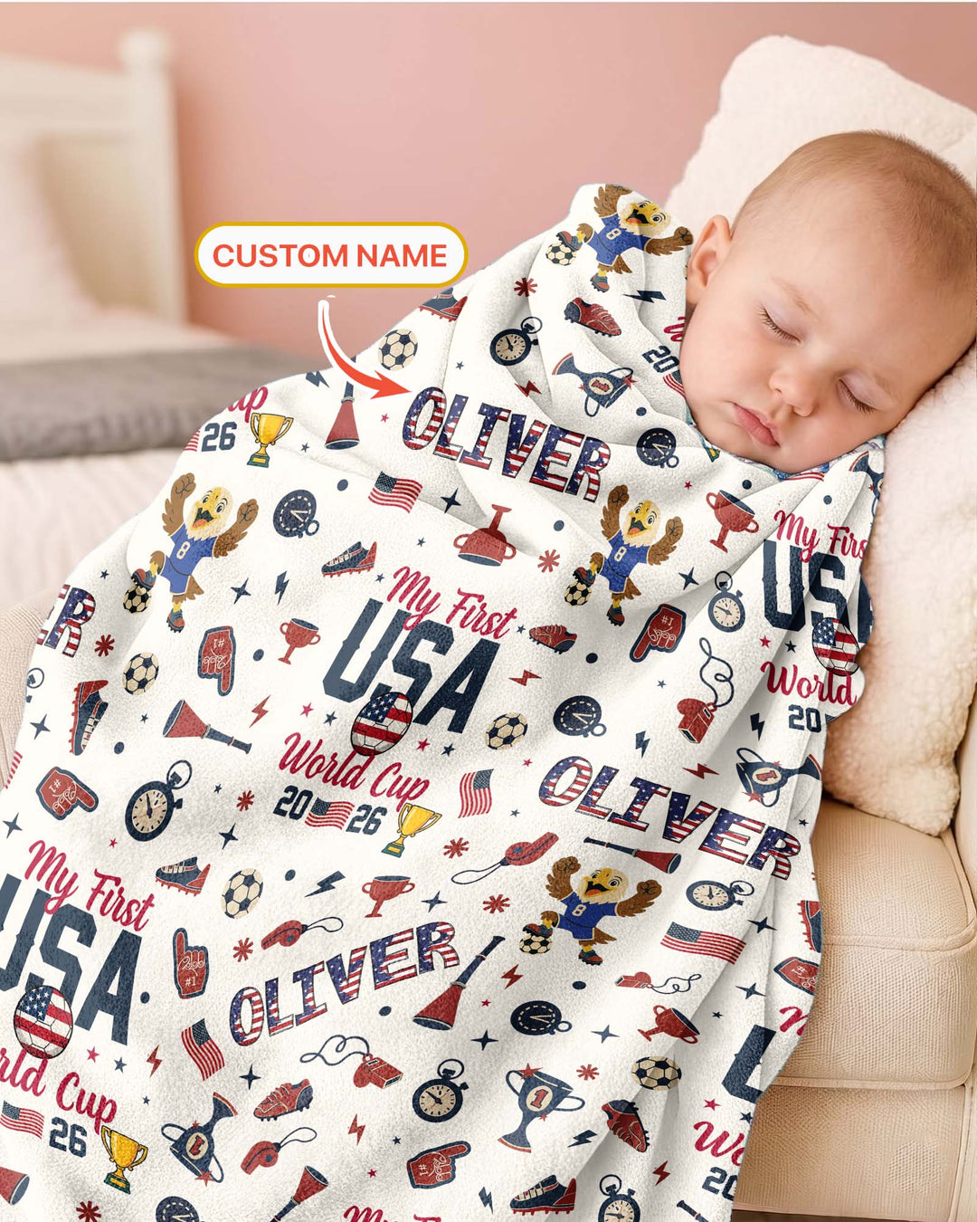 My First Soccer Cup 2026 Bamboo Blanket