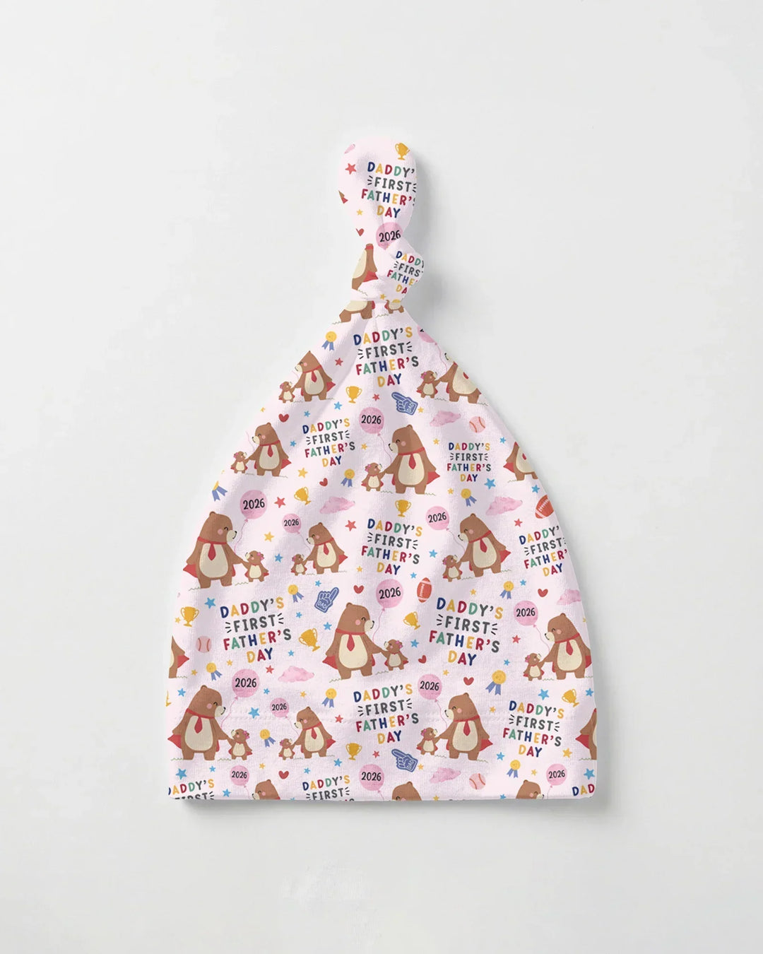 First Father's Day Daddy Bear Family Matching Knotted Hat