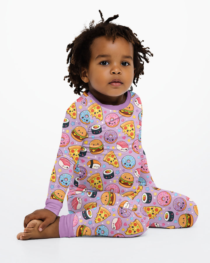 Conjunto de pijama de dos piezas de bambú con mangas largas, plantilla PERSONALIZADA