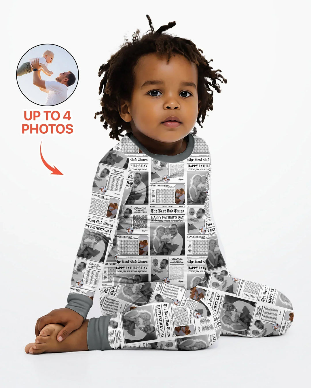Custom Photo The Best Dad Times Bamboo Two Piece Long Sleeve Pajama Set