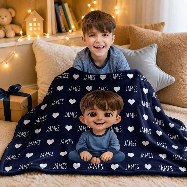 My Mini Portrait Bamboo Blanket