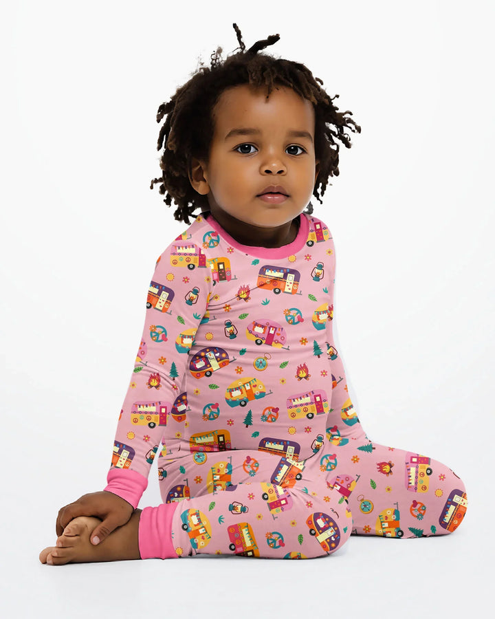 Happy Little Camper Bamboo Two Piece Long Sleeve Pajama Set