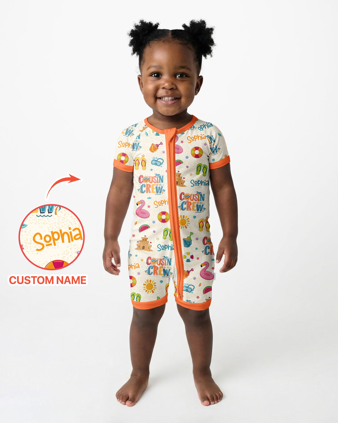 Custom Name Summer 2026 Cousin Crew Bamboo Shorty Zippy