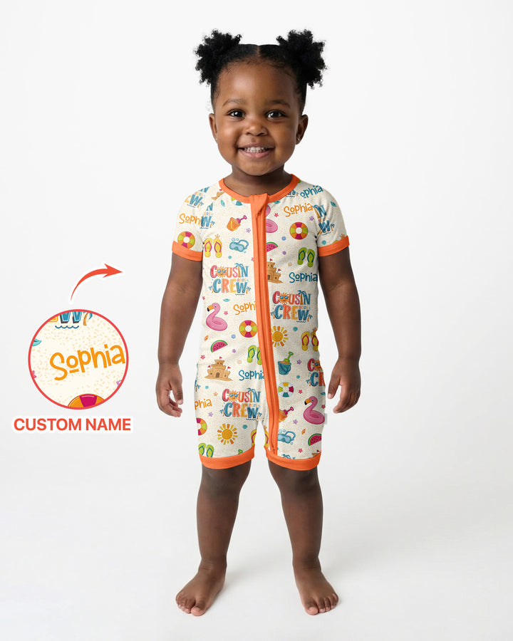 Custom Name Summer 2026 Cousin Crew Bamboo Shorty Zippy